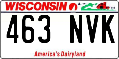 WI license plate 463NVK