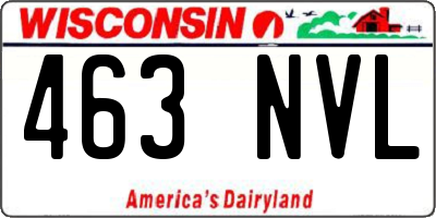 WI license plate 463NVL