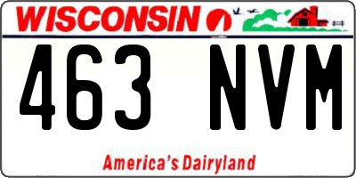 WI license plate 463NVM