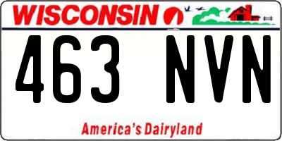WI license plate 463NVN