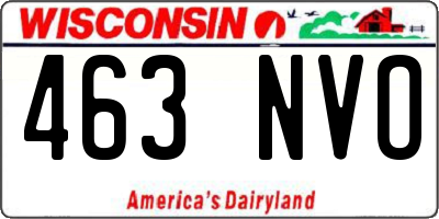 WI license plate 463NVO