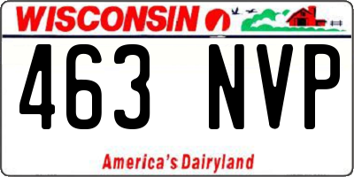 WI license plate 463NVP