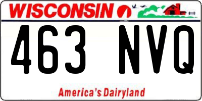 WI license plate 463NVQ