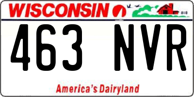 WI license plate 463NVR