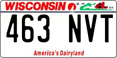 WI license plate 463NVT