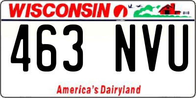 WI license plate 463NVU