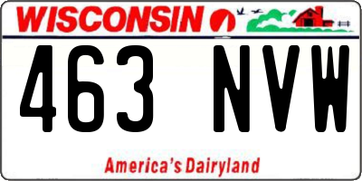 WI license plate 463NVW