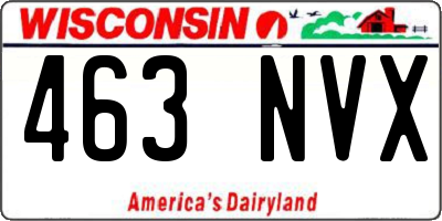 WI license plate 463NVX