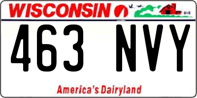 WI license plate 463NVY