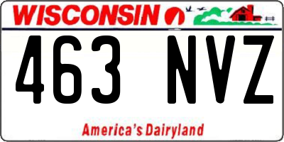 WI license plate 463NVZ