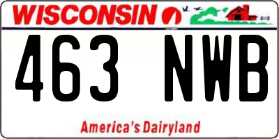 WI license plate 463NWB