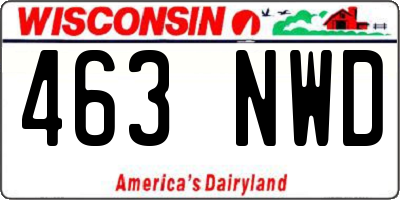 WI license plate 463NWD