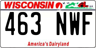 WI license plate 463NWF