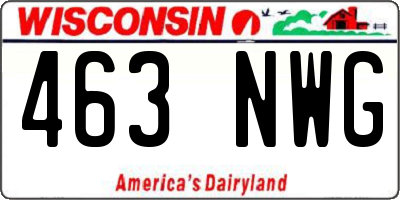 WI license plate 463NWG