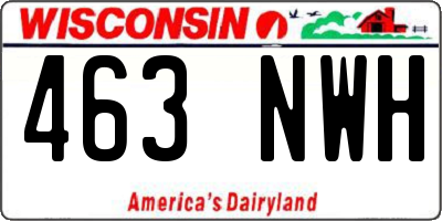 WI license plate 463NWH