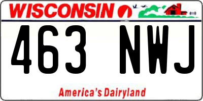 WI license plate 463NWJ