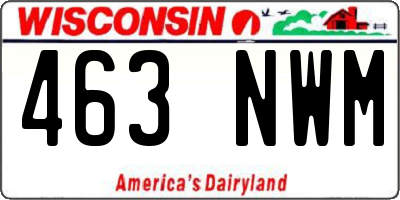 WI license plate 463NWM