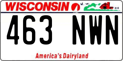 WI license plate 463NWN