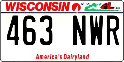 WI license plate 463NWR