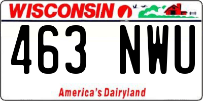 WI license plate 463NWU