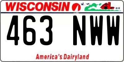 WI license plate 463NWW