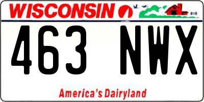 WI license plate 463NWX