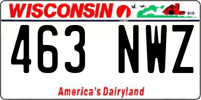 WI license plate 463NWZ