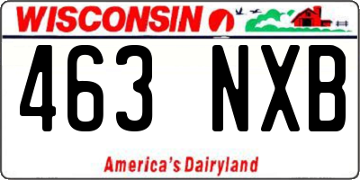 WI license plate 463NXB