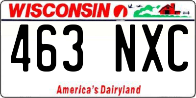 WI license plate 463NXC