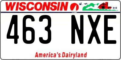 WI license plate 463NXE