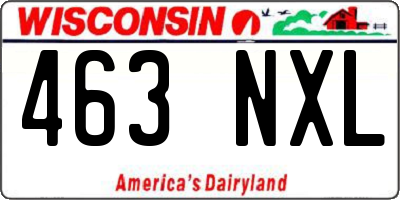 WI license plate 463NXL