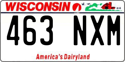WI license plate 463NXM