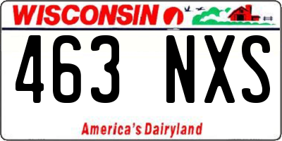 WI license plate 463NXS