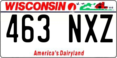 WI license plate 463NXZ