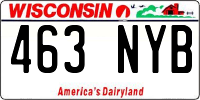 WI license plate 463NYB