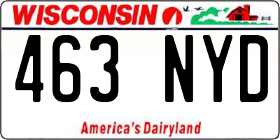 WI license plate 463NYD