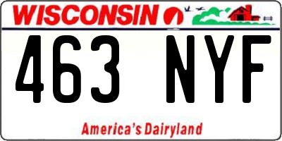 WI license plate 463NYF