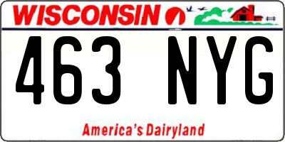 WI license plate 463NYG