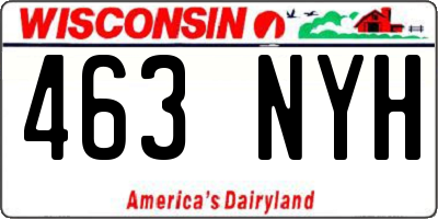 WI license plate 463NYH