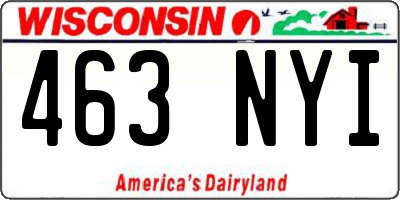 WI license plate 463NYI