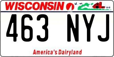 WI license plate 463NYJ