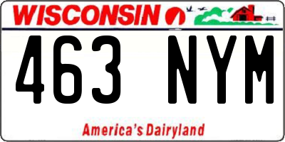 WI license plate 463NYM