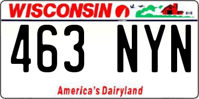 WI license plate 463NYN