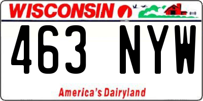 WI license plate 463NYW