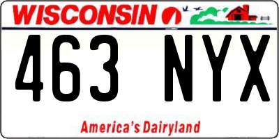 WI license plate 463NYX