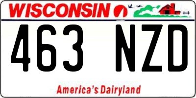 WI license plate 463NZD