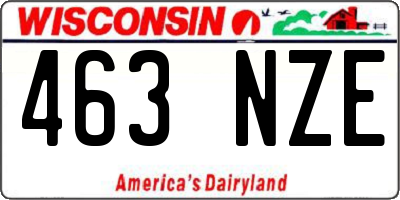 WI license plate 463NZE