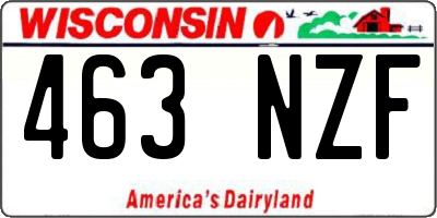WI license plate 463NZF