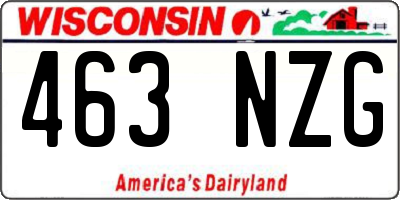 WI license plate 463NZG
