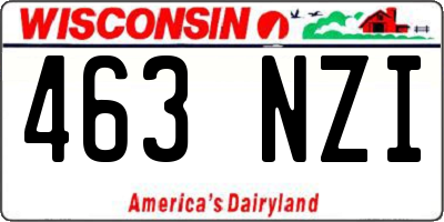 WI license plate 463NZI